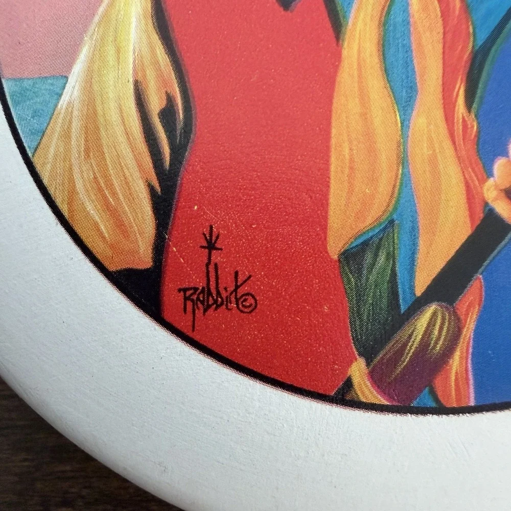 Vintage Bill Rabbit Native American Contemporary Art Ceramic Coaster Set